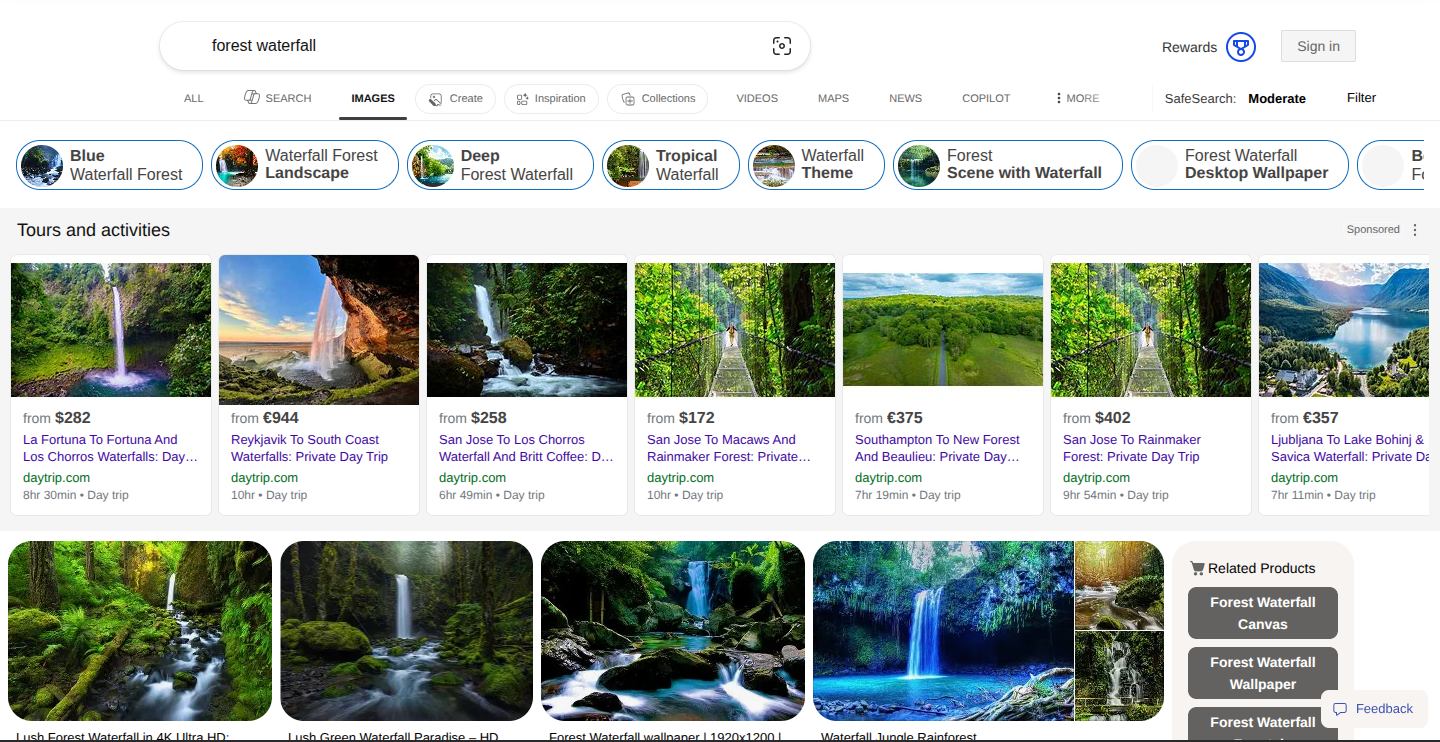 Bing image search results