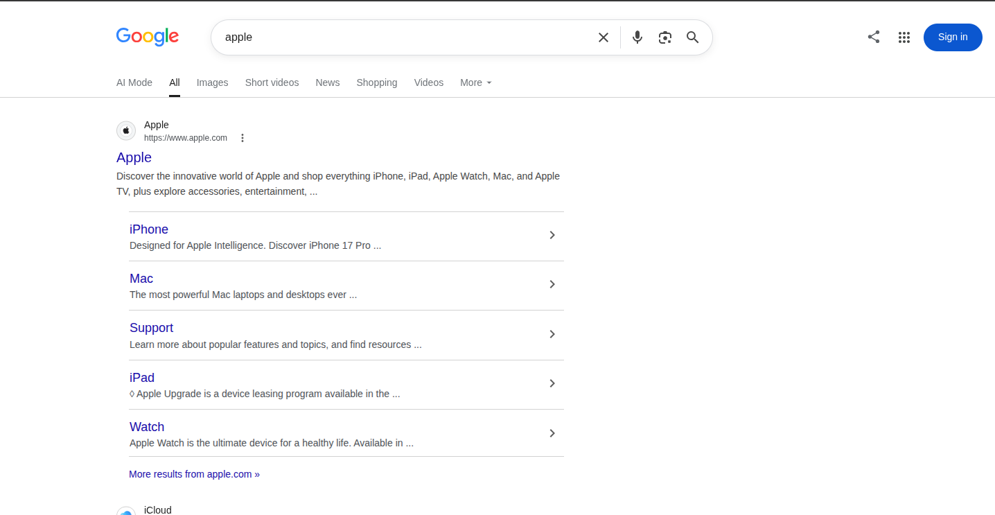 Live SERP results from an HTTP GET request